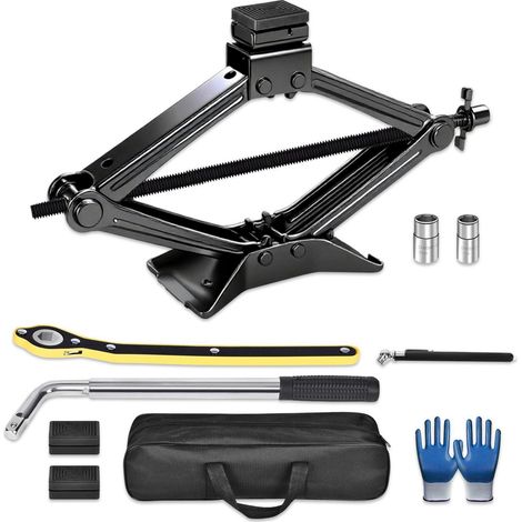 Scherenwagenheber 2,5t mit Zubehör, für PKW und SUV, Hubhöhe 10-41cm (1/5)