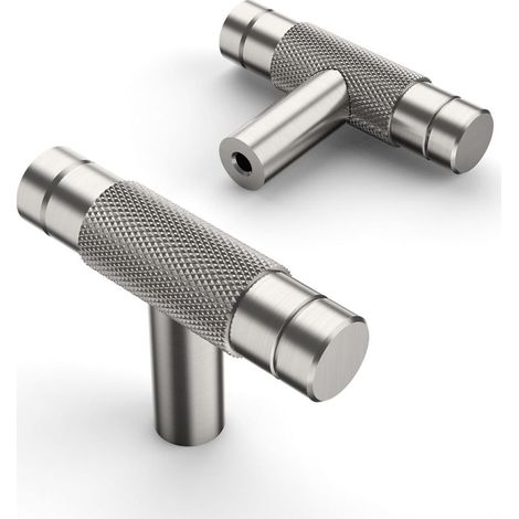 10 Pièces T-Bouton de Meuble Argenté Boutons de Porte pour Placards Bouton Porte Cuisine Boutons de Placard Bouton Porte Poignée Cuisine Poignet Meuble (1/5)