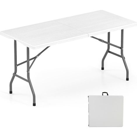 Aspect bois en HDPE, table pliante de pique-nique 5FT portable pour intérieur et extérieur (1/5)