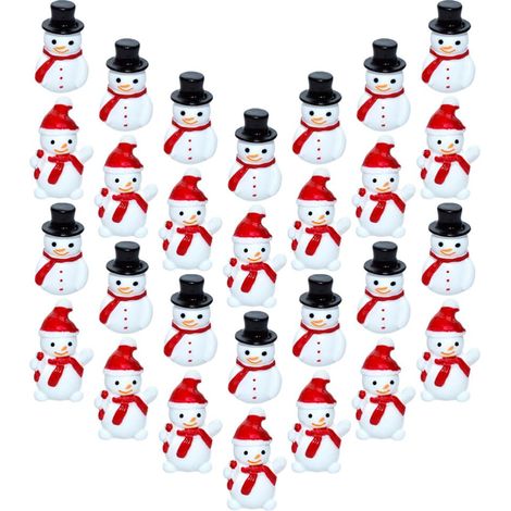 Lot de 40 Figurines Miniatures de Bonhomme de Neige - Figurine décorative de Noël - Petites Figurines de Noël - Décoration d'hiver - Mousse - Décoration de gâteau - Cadeaux pour Enfants (1/5)