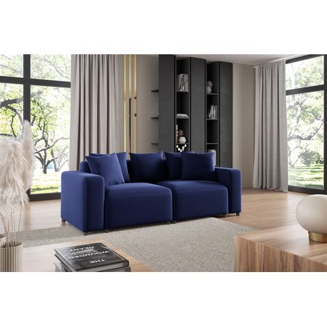 Sofa Designersofa MEGAN 2-Sitzer in Stoff Salvador Dunkelblau (1/3)