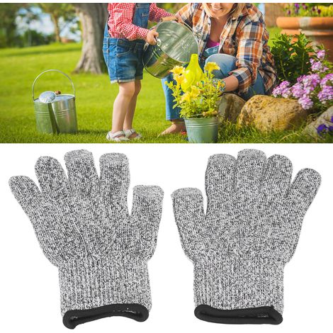 Gants de jardin anti-coupures de niveau 5, isolants thermiques en silicone antidérapant, compatibles avec les écrans tactiles à trois doigts, gants anti-coupures en HPPE colorés (1/5)
