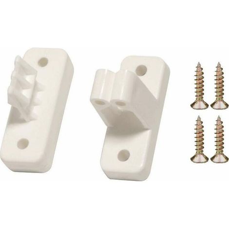 – Butoir à pince 48 x 18mm – En plastique blanc à visser – Entraxe 35mm pour porte de garage – Immobilisation sécurisée (1/4)