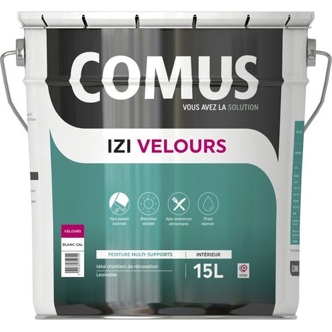 Comus – Peinture acrylique velours 15L – Finition soignée pour murs et plafonds – Lessivable et résistante aux produits de nettoyage – Fabrication française (1/4)