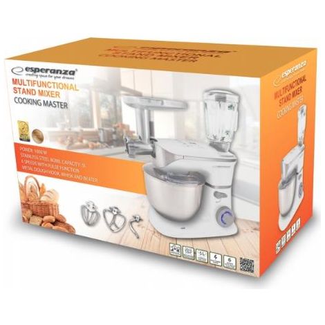 Northix Esperanza EKM025 robot da cucina bianco acciaio inox (1/5)