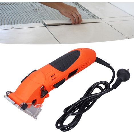 Mini scie circulaire 400 W haute puissance, multifonctionnelle et compacte, avec 3 lames en carbure. Convient pour le bois, le métal, les plaques de plâtre, le carrelage, le PVC et le plastique. (1/5)