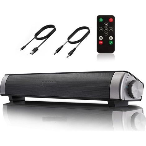 Soundbar con subwoofer wireless, altoparlante per TV, soundbar Bluetooth con subwoofer integrato, audio home theater, nero (1/5)