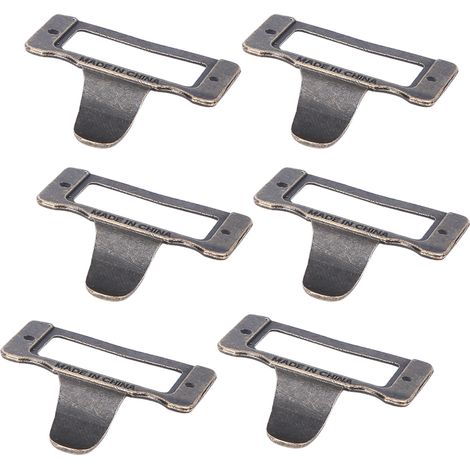 Lot de 6 poignées de cadre en bronze pour porte-étiquettes, porte-cartes de visite, porte-pharmacie