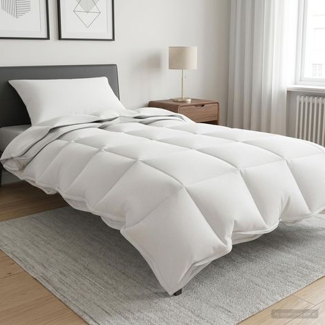 vidaXL Juego de Edredón para Todo el Año 2 uds. 137 x 200 cm Blanco (1/5)