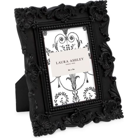 Cadre photo décoratif en résine texturé fait à la main avec chevalet, pour table et décoration murale, motif floral décoratif, galerie photos, art et plus encore (5,1 x 7,6 cm, noir) (1/3)