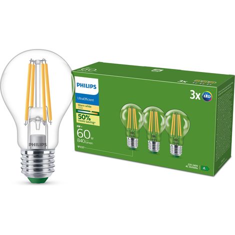 Ampoule LED, Culot E27,60W, Pack de 3, Transparente (1/5)