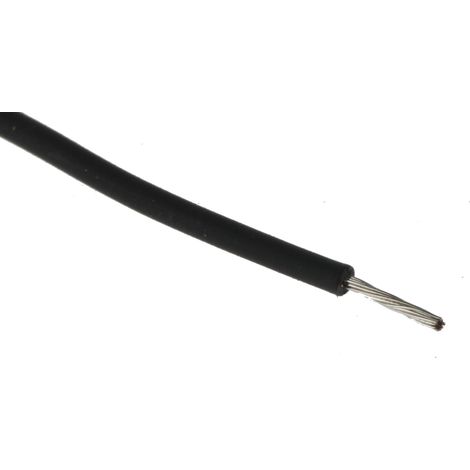 Fils de connexion RS PRO UL3266, 17 0,33 mm² 22 AWG, 300 V, XLPE Noir, 100m ( Prix pour Bobine de 100 Mètres ) (1/3)