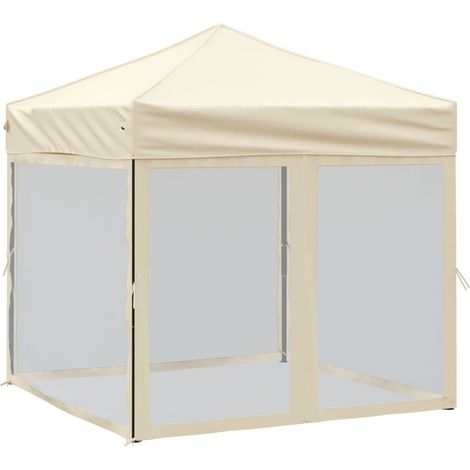 Tente de réception pliable avec parois Crème 2x2 m (1/5)