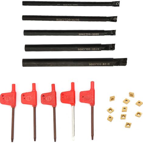 Satz mit 5 Drehwerkzeughaltern SCLCR06, Modelle SO6H/SCLCR06, SO7K/SCLCR06, SO8K/SCLCR06, S10K/SCLCR06, S12M/SCLCR06, für CNC-Drehen (1/5)