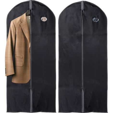 Housses pour vêtements - Lot de 2 - Protection efficace - 60x135 cm - Noir (1/5)
