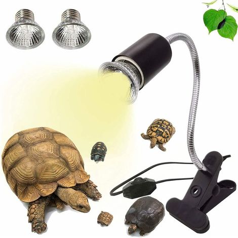2 Ampoules UVA UVB 25W et 50W,Lampe Reptiles Lampe Tortue Terrestre Chauffante avec Base Longue 360°Rotation pour Reptiles et Amphibiens (1/5)