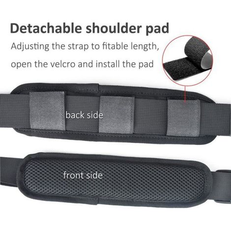 Bandoulière - Pour Tondeuse À Gazon Et Désherbeur - Réglable 80 À 128 Cm - Nylon Noir - 1 Pièce (1/5)