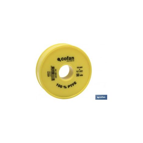 Pack mit 10 Einheiten 50m PTFE-Band 19mm x 0,10mm