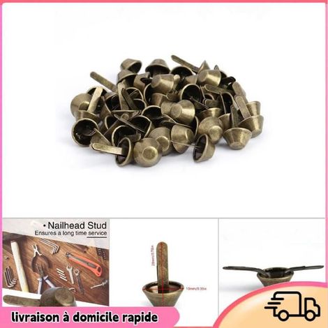Goujon de tête de nail - DILWE - 50pcs - Fer - 10 mm - Couleurs variées (1/4)