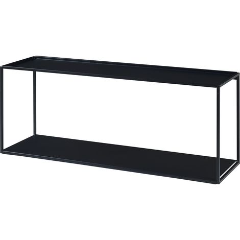 Estantería de diseño atemporal para salón/dormitorio mueble de almacenaje de pared 90 x 25 x 35 cm acero negro 030011264 (1/4)