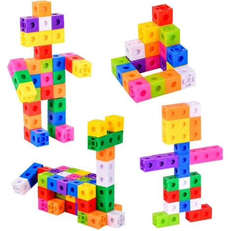 Cube emboîtable - Matériel de manipulation mathématique pour la construction et l'initiation aux mathématiques - Pour les enfants d'âge préscolaire (3 ans et plus) et les élèves du primaire (1/5)