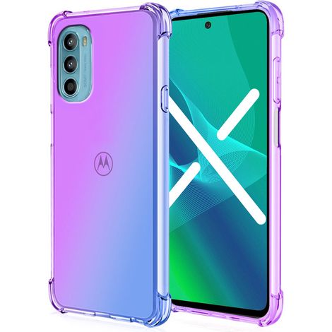 Fallfeste Schutzhülle mit Farbverlauf für Motorola Moto G52 / G82 5G, Lila / Blau