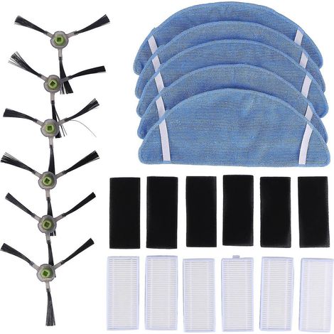 Accessoires pour robot aspirateur Lefant : brosse latérale, filtre pour lingette de nettoyage (1/4)