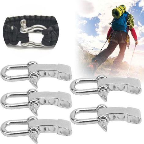 Tbest Manille d'arc Lot De 5 Boucle D'escalade En Acier Inoxydable En Forme De U Résistant Pour sport outillage (1/4)