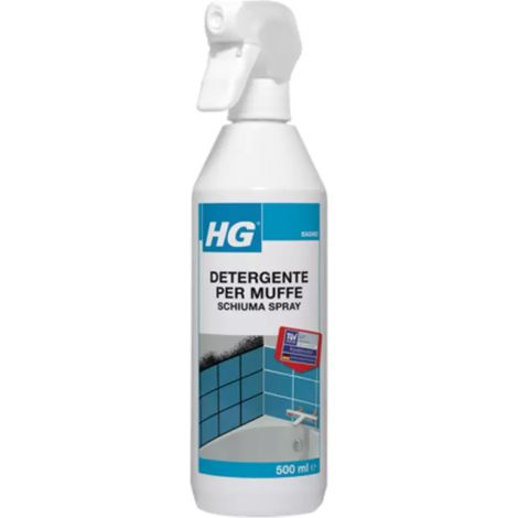 schiuma detergente spray hg rimuovi muffe, umidità e macchie da agenti atmosferici 500 ml (1/4)
