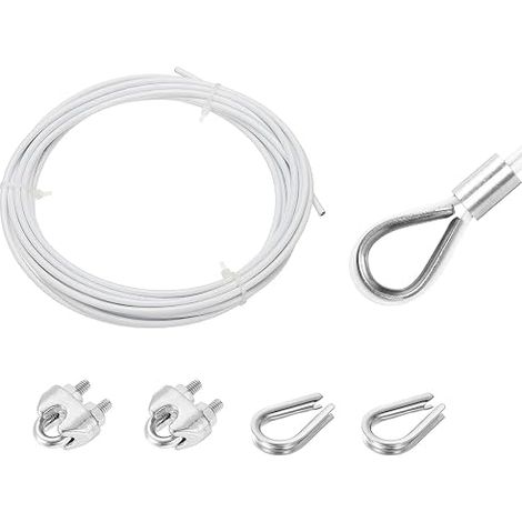 5M 304 Stainless Steel Cable 3mm Vinyl Coated White (1/5)