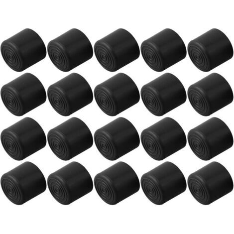 Sollbry Lot de 20 embouts de chaise en caoutchouc pour pieds de table de sol, évite les rayures, matériau PVC noir (22 mm) (1/4)