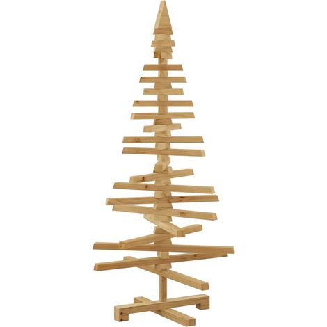 Árbol de Navidad de madera Marrón 120 cm Madera maciza de pino vidaXL