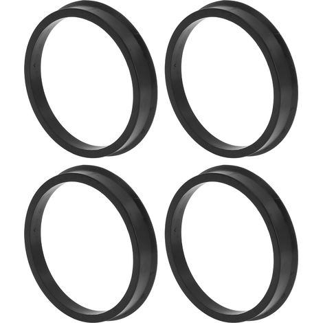 Bagues De Centrage De Moyeu De Roue 4 Pièces Polycarbonate Noir, OD 64.1mm, ID 57.1mm, Ép. 10mm, Anti-Vibrations, Réduit L'Usure Des Roulements, Installation Directe, Pour Voiture (1/5)