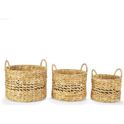 ANDREA HOUSE AX21506 Set 3 Cestas Jacinto Agua Ø35X33 - ref: AX21506