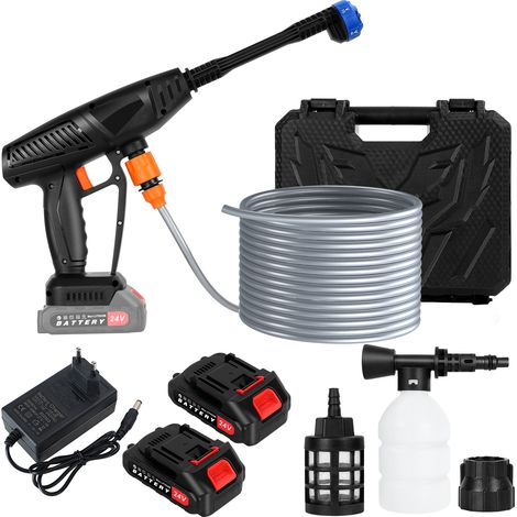 Elektrischer Hochdruckreiniger, kabellose tragbare Hochdruck-Wasserpistole, 2 Akkus, Ladegerät (1/5)