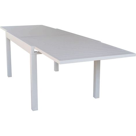 JERRI - set tavolo in alluminio cm 135/270 x 90 x 75 h con 8 poltrone Lotus (1/4)