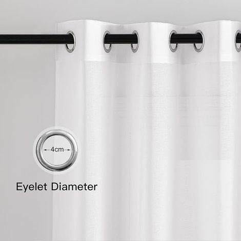 Rideaux Voilage Court - Rideau 140x145cm Cuisine Fenetre (1/4)