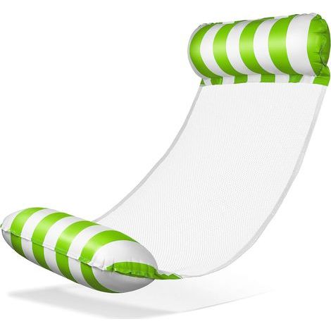 Multifunctional 4-in-1 floating pool hammock with net frame and inflatable chair, suitable for adults and children, green. (1/5)