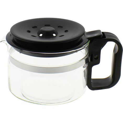 Verseuse couleur noire avec couvercle adaptable 9-12 T  A02BLACK pour Cafetière - Expresso broyeur BRAUN, CHROMEX, DELONGHI, DILEM, ESSENTIEL B, FIRSTLINE, KAISUI, PHILIPS, PROLINE, SELECLINE, SEVERIN (1/2)