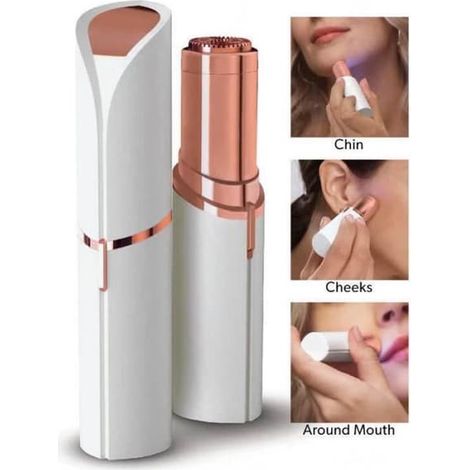 Épilateur électrique pour le visage et le corps, sans douleur, pour femmes, rouge à lèvres (1/4)