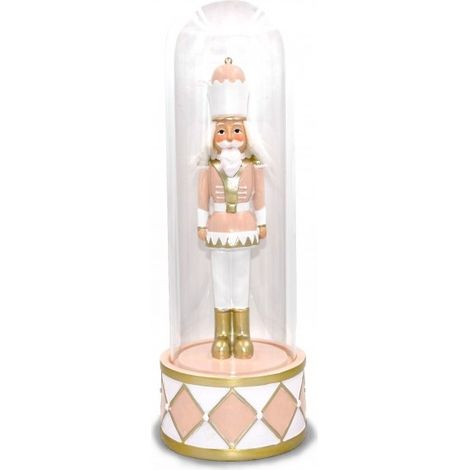 Decorazione Natalizia Soldatino Schiaccianoci in Campana di Vetro 27 cm (1/2)