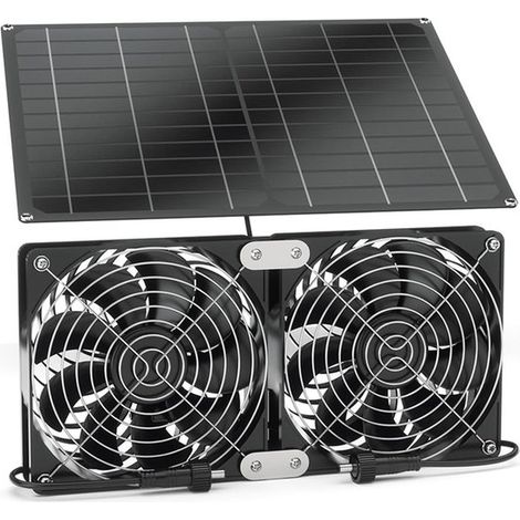 15-W-Solarventilator, wasserdichtes Panel und Doppelventilator, geeignet für Gewächshäuser und Hühnerställe im Freien