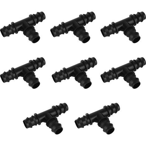 Gosknor 8pcs 3/4"x3/4"x1/2" T Réduit PEX-A Expansion (Noir) Connecteur de Plomberie POM pour le Raccordement de Tuyaux D'eau Potable et Systèmes Plomberie Installation Facile (1/4)