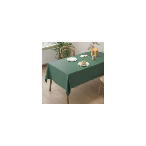 Tischdecke aus Kunstleder – ideal für Partys, Camping, Picknicks, Küchen und Restaurants – 1 Stück, dunkelgrün, 90 x 140 cm – Crezuo (1/4)