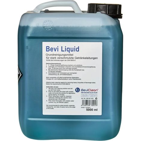 Bevi Liquid 5L - Nettoyant alcalin pour conduites de boissons DIN 6650-6 avec dosage (1/2)