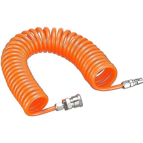 Tuyau d'air comprimé rétractable en PU de 6 m, tuyau de rinçage à contre-courant, outil pour compresseur pneumatique à double extrémité