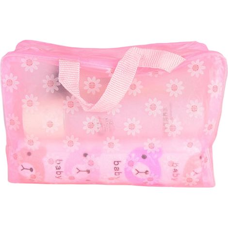 Boîte de Rangement Transparente PVC Sac Toilettes Voyage Zippé Étanche Grande Capacité 20x16x9cm 20g Rose Sac Cosmétique Accessoires Salle de Bain (1/5)