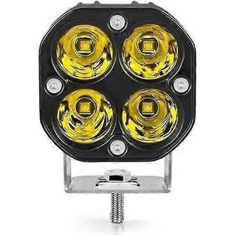 Projecteur de travail LED carré 3 pouces 40 W pour voiture, quad, moto tout-terrain, camion, antibrouillard, projecteur pour camions et voitures (jaune) (1/5)