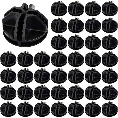 40pcs ABS Plastic Cube Wire Connectors, White Storage Cube Fittings, Modular Wire Cube Fittings, Grid Cube for Shelves and Storage Lockers (Black)...DE (1/4)
