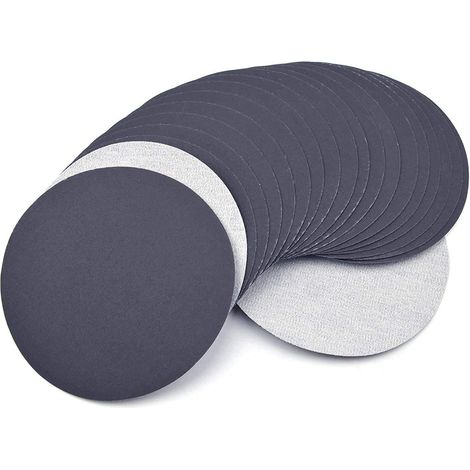 60 Stück Schleifscheiben, rundes Schleifpapier, 125 mm selbsthaftende Schleifscheiben, 320er-Körnung, Nass- und Trockenschleifscheiben zum Beflocken, Schleifpapier (1/5)